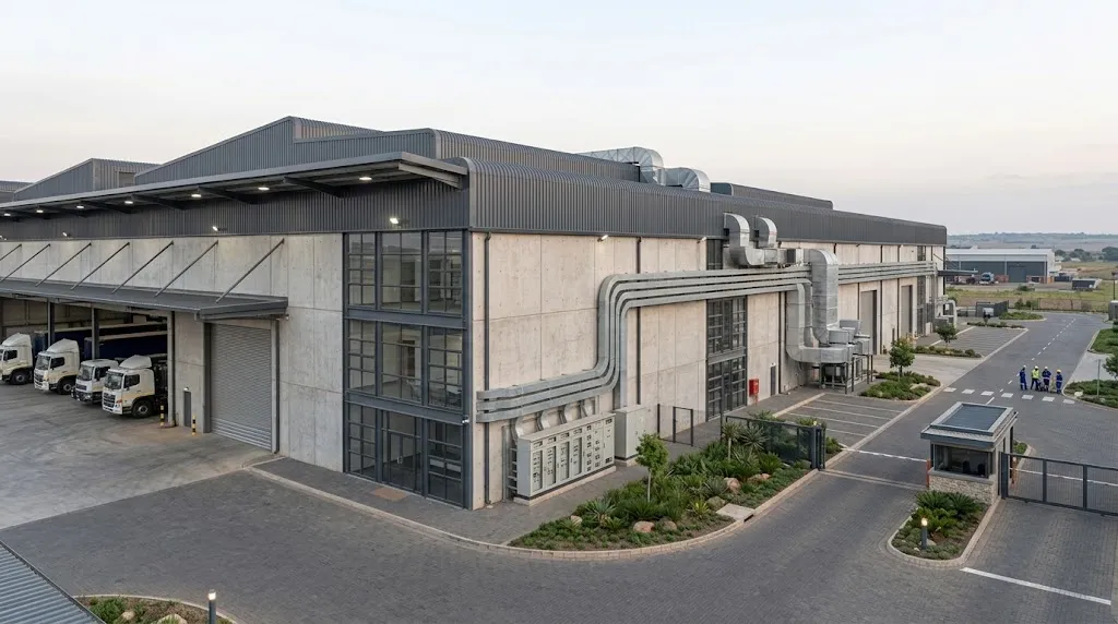 Factory production facility three-phase electrical installation